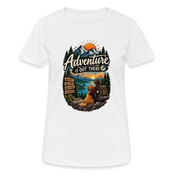 Adventure Is Out There – Hiking & Camping - Women's Breathable T-Shirt - white - Front - AI Model Female 172 dark (172cm)