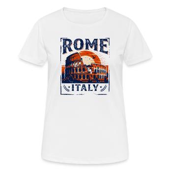Vintage Rome Italy Colosseum Sunset Skyline - Women's Breathable T-Shirt - white - Front - AI Model Female 172 dark (172cm)