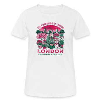 Pembroke : L’éclosion du jardin urbain de Londres - T-shirt respirant Femme - blanc - Devant - AI Model Female 172 dark (172cm)