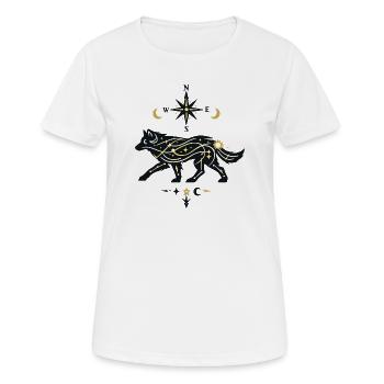 North Star Wolf with Star Paths - Women's Breathable T-Shirt - white - Front - AI Model Female 172 dark (172cm)