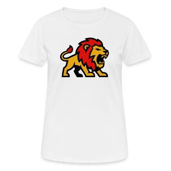Logo de la mascotte du Lion - T-shirt respirant Femme - blanc - Devant - AI Model Female 172 dark (172cm)