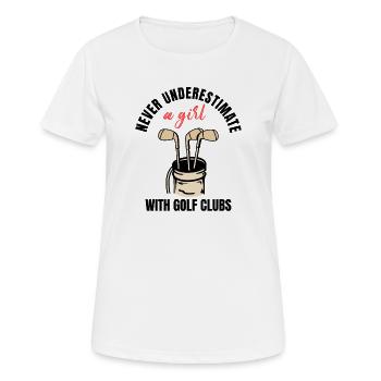 Golf Girl Power - Women's Breathable T-Shirt - white - Front - AI Model Female 172 dark (172cm)