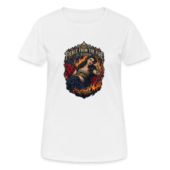 Woman on Fire Strength Gothic Vintage Style - Women's Breathable T-Shirt - white - Front - AI Model Female 172 dark (172cm)