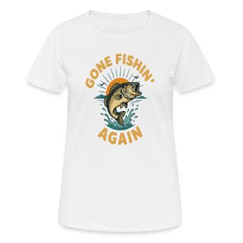 Gone Fishin Again Bass - Women's Breathable T-Shirt - white - Front - AI Model Female 172 dark (172cm)
