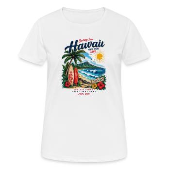 T-shirt vintage Hawaii Surf & Sunshine - T-shirt respirant Femme - blanc - Devant - AI Model Female 172 dark (172cm)