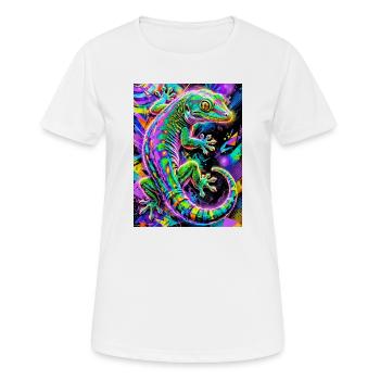 Gecko - T-shirt respirant Femme - blanc - Devant - AI Model Female 172 dark (172cm)