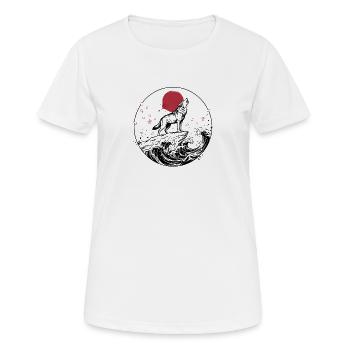 LOUP JAPONAIS - T-shirt respirant Femme - blanc - Devant - AI Model Female 172 dark (172cm)