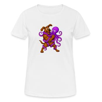 Affrontement de Poulpe Violet de Lutte Canine - T-shirt respirant Femme - blanc - Devant - AI Model Female 172 dark (172cm)