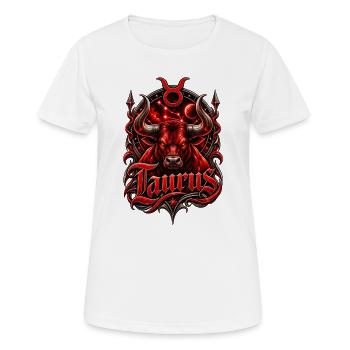 Crimson Taurus Constellation Emblem - Women's Breathable T-Shirt - white - Front - AI Model Female 172 dark (172cm)