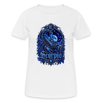 Armique du zodiaque du Scorpion bleu - T-shirt respirant Femme - blanc - Devant - AI Model Female 172 dark (172cm)