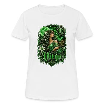 Déesse lunaire verte de la Vierge - T-shirt respirant Femme - blanc - Devant - AI Model Female 172 dark (172cm)