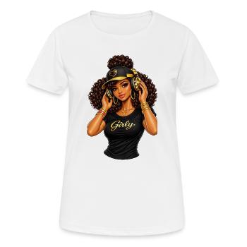 Girly Beats Illustration Hip-Hop - Women's Breathable T-Shirt - white - Front - AI Model Female 172 dark (172cm)