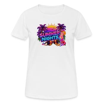 Summer Nights Neon Tropics - Women's Breathable T-Shirt - white - Front - AI Model Female 172 dark (172cm)