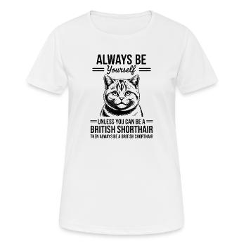 Cadeau British Shorthair Cat British Shorthair - T-shirt respirant Femme - blanc - Devant - AI Model Female 172 dark (172cm)