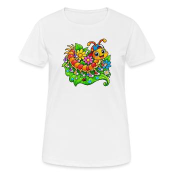 Bunter Hundertfüßer - Frauen T-Shirt atmungsaktiv - Weiß - Vorne - AI Model Female 172 dark (172cm)