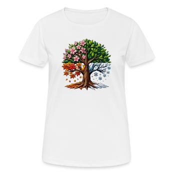 Polygone de l’arbre des quatre saisons - T-shirt respirant Femme - blanc - Devant - AI Model Female 172 dark (172cm)