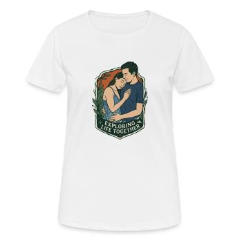 Couple on the go - Retro life together - Women's Breathable T-Shirt - white - Front - AI Model Female 172 dark (172cm)