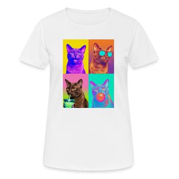 Chats Havana Cat - T-shirt respirant Femme - blanc - Devant - AI Model Female 172 dark (172cm)