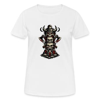 Viking Skull Warband - Women's Breathable T-Shirt - white - Front - AI Model Female 172 dark (172cm)