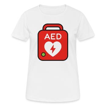 Défibrillateur AED - T-shirt respirant Femme - blanc - Devant - AI Model Female 172 dark (172cm)