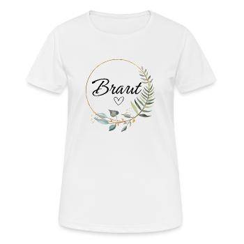 Braut Herz Eukalyptus - Frauen T-Shirt atmungsaktiv - Weiß - Vorne - AI Model Female 172 dark (172cm)