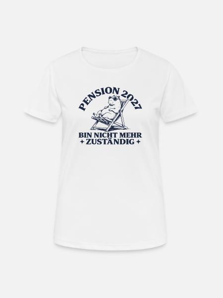 Pension 2027 Abschied Capybara im Liegestuhl - Frauen T-Shirt atmungsaktiv - Weiß