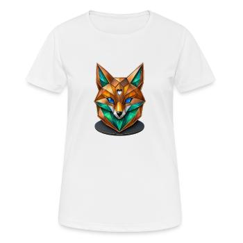Geometrischer Fuchs Kristall Low Poly Design - Frauen T-Shirt atmungsaktiv - Weiß - Vorne - AI Model Female 172 dark (172cm)