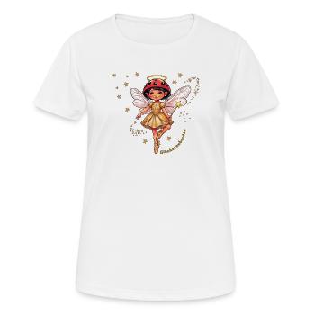 Goldene Glückszauberfee mit Sternenstaub - Frauen T-Shirt atmungsaktiv - Weiß - Vorne - AI Model Female 172 dark (172cm)