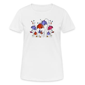 Blumen - Frauen T-Shirt atmungsaktiv - Weiß - Vorne - AI Model Female 172 dark (172cm)