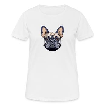 Französischer Bulldoggenkopf - Frauen T-Shirt atmungsaktiv - Weiß - Vorne - AI Model Female 172 dark (172cm)
