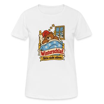 Winterschlaf Bitte nicht stören - Frauen T-Shirt atmungsaktiv - Weiß - Vorne - AI Model Female 172 dark (172cm)