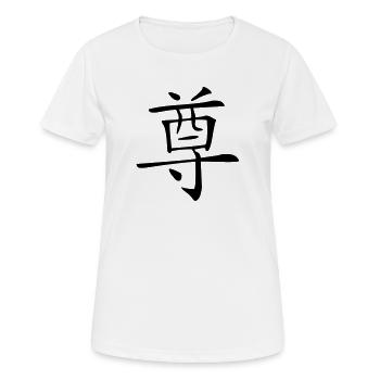 Respekt - Kanji - Frauen T-Shirt atmungsaktiv - Weiß - Vorne - AI Model Female 172 dark (172cm)
