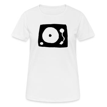 Plattenspieler - Frauen T-Shirt atmungsaktiv - Weiß - Vorne - AI Model Female 172 dark (172cm)