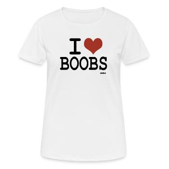 i love boobs - couleurs personnalisables - T-shirt respirant Femme - blanc - Devant - AI Model Female 172 dark (172cm)