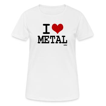 i love metal - Frauen T-Shirt atmungsaktiv - Weiß - Vorne - AI Model Female 172 dark (172cm)