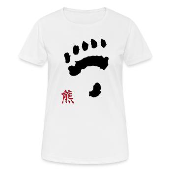 tatze_kuma + Kanji - Women's Breathable T-Shirt - white - Front - AI Model Female 172 dark (172cm)