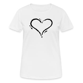 Herz - Scribble (Zeichnung) - Frauen T-Shirt atmungsaktiv - Weiß - Vorne - AI Model Female 172 dark (172cm)