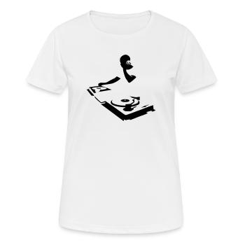 DJ - Frauen T-Shirt atmungsaktiv - Weiß - Vorne - AI Model Female 172 dark (172cm)