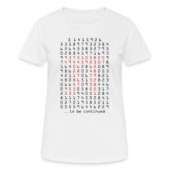 pi - 3,14159265 - nerd - mathematik - Frauen T-Shirt atmungsaktiv - Weiß - Vorne - AI Model Female 172 dark (172cm)