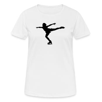 Eiskunstlauf - Frauen T-Shirt atmungsaktiv - Weiß - Vorne - AI Model Female 172 dark (172cm)