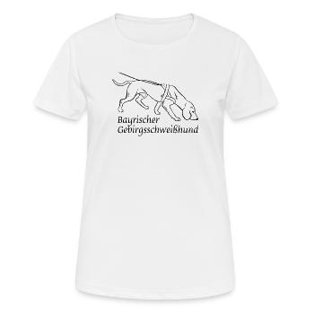 Bayerischer Gebirgsschweißhund - Frauen T-Shirt atmungsaktiv - Weiß - Vorne - AI Model Female 172 dark (172cm)