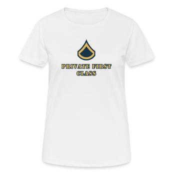 Private First Class - Frauen T-Shirt atmungsaktiv - Weiß - Vorne - AI Model Female 172 dark (172cm)