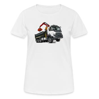 LKW mit Kran - Frauen T-Shirt atmungsaktiv - Weiß - Vorne - AI Model Female 172 dark (172cm)