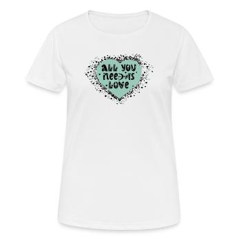 Liebevolles Herzdesign mit Botschaft - Frauen T-Shirt atmungsaktiv - Weiß - Vorne - AI Model Female 172 dark (172cm)