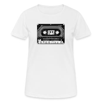 Retro Design Audio Cassette Black - Women's Breathable T-Shirt - white - Front - AI Model Female 172 dark (172cm)