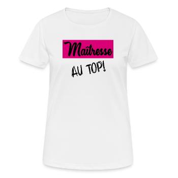 Danke, Herrin - Frauen T-Shirt atmungsaktiv - Weiß - Vorne - AI Model Female 172 dark (172cm)