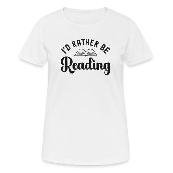 Lesen Bücherwurm Leseratte - Frauen T-Shirt atmungsaktiv - Weiß - Vorne - AI Model Female 172 dark (172cm)