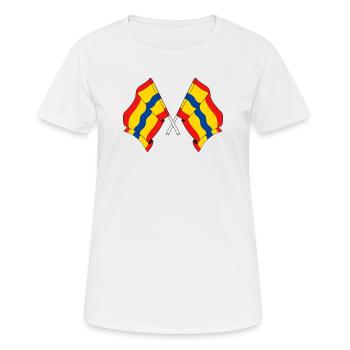 Deux drapeaux de la province d'Overijssel - T-shirt respirant Femme - blanc - Devant - AI Model Female 172 dark (172cm)