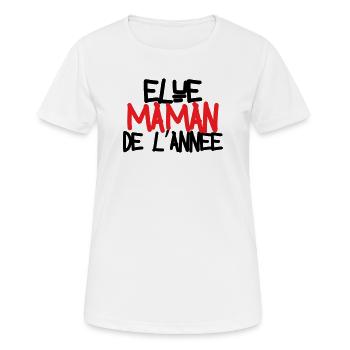 élue Maman de l'année - fête des mères - T-shirt respirant Femme - blanc - Devant - AI Model Female 172 dark (172cm)