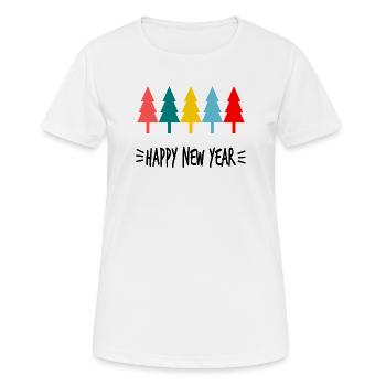 HAPPY NEW YEAR. NEW YEAR'S EVE. NEW YEAR - Women's Breathable T-Shirt - white - Front - AI Model Female 172 dark (172cm)